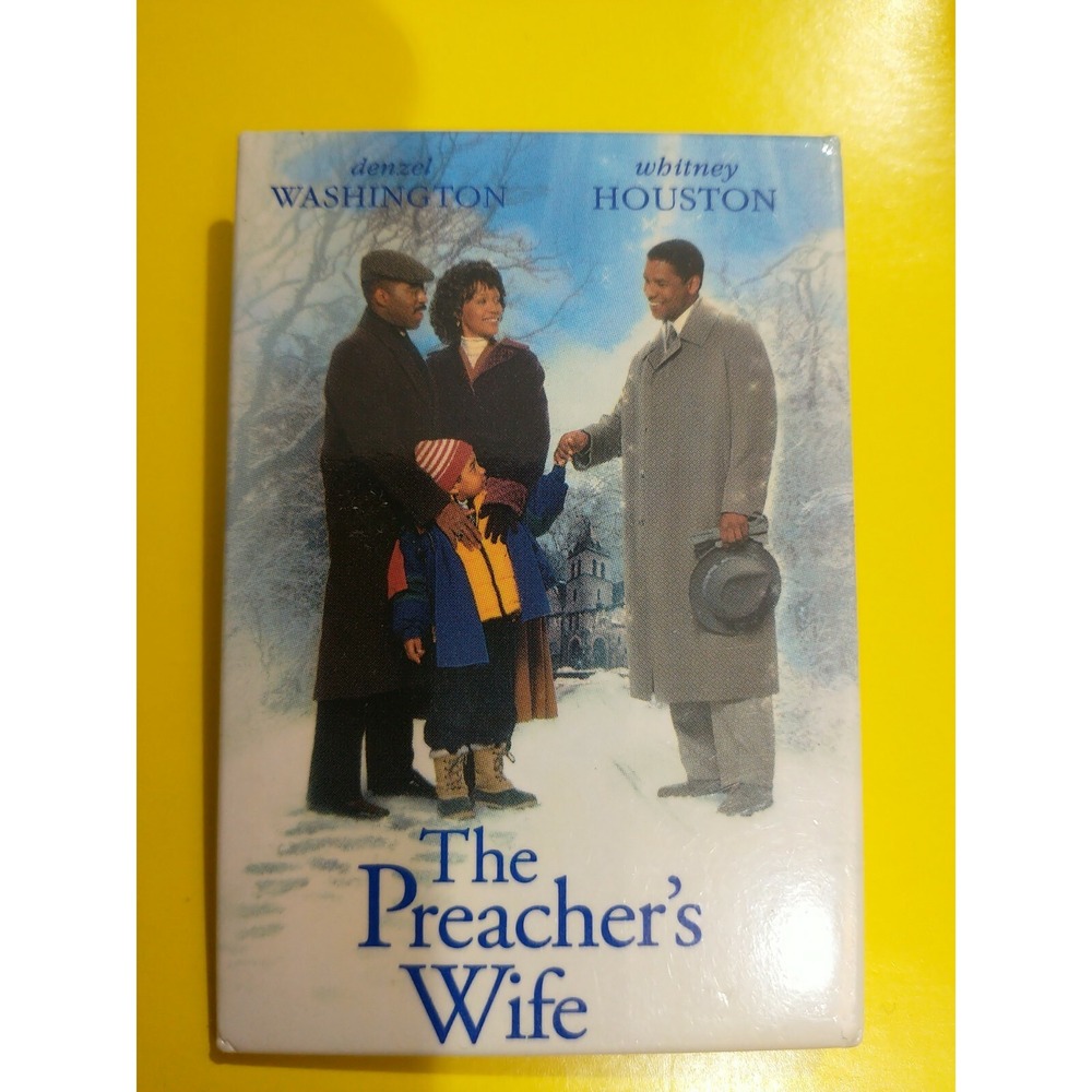 1996 The Preacher's Wife Movie Promo Pin Denzel Washington Whitney Houston
